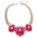 Neon Pink Daisy Bloom Statement Necklace